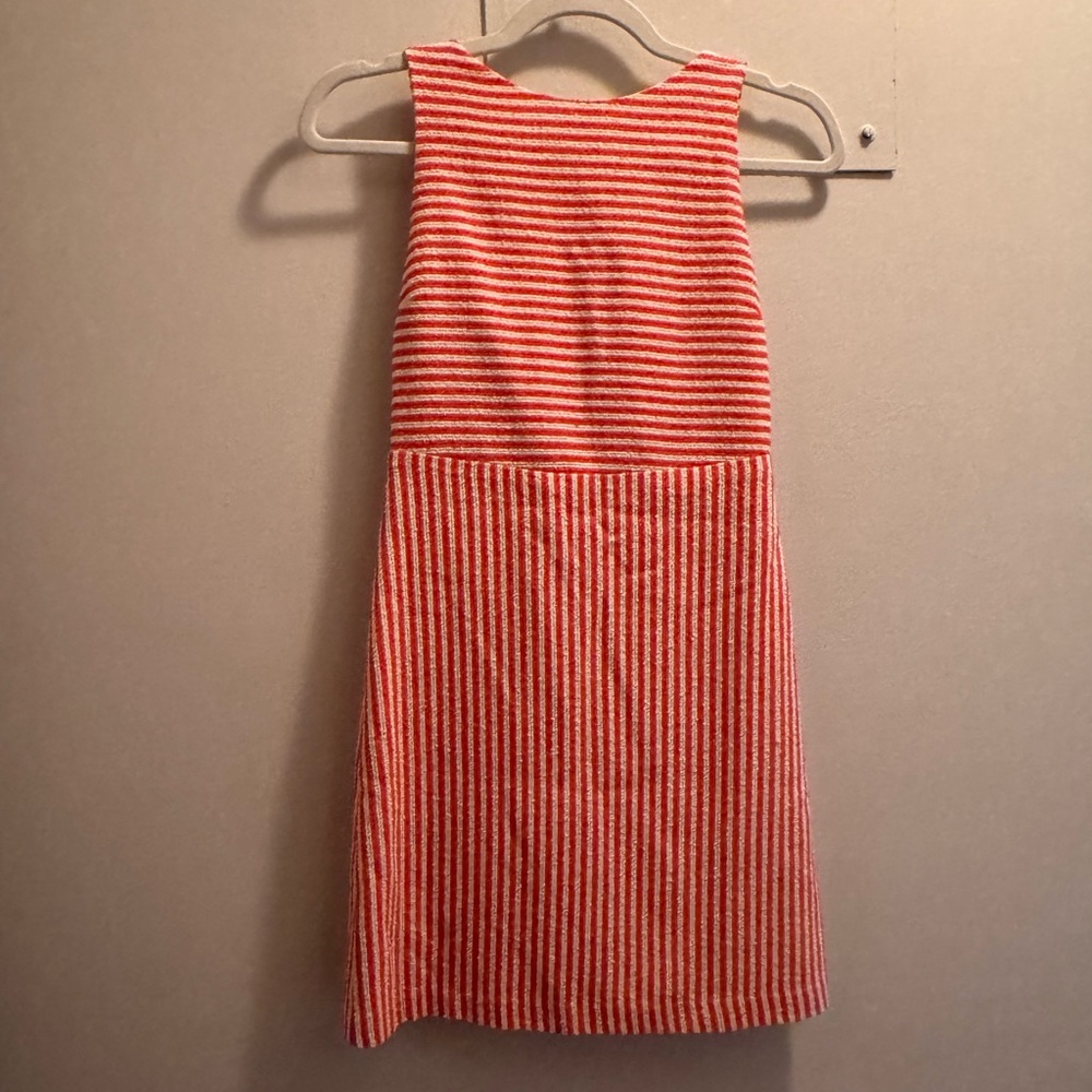 Alice + Olivia Orange Striped Sheath Dress with Open Back